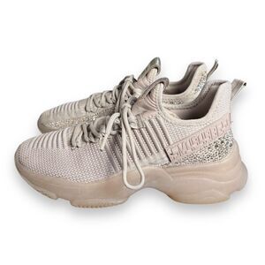 Steve Madden Maxima SM NY90 Gem Studded Beige & Gold Shoes Women’s Size 9M